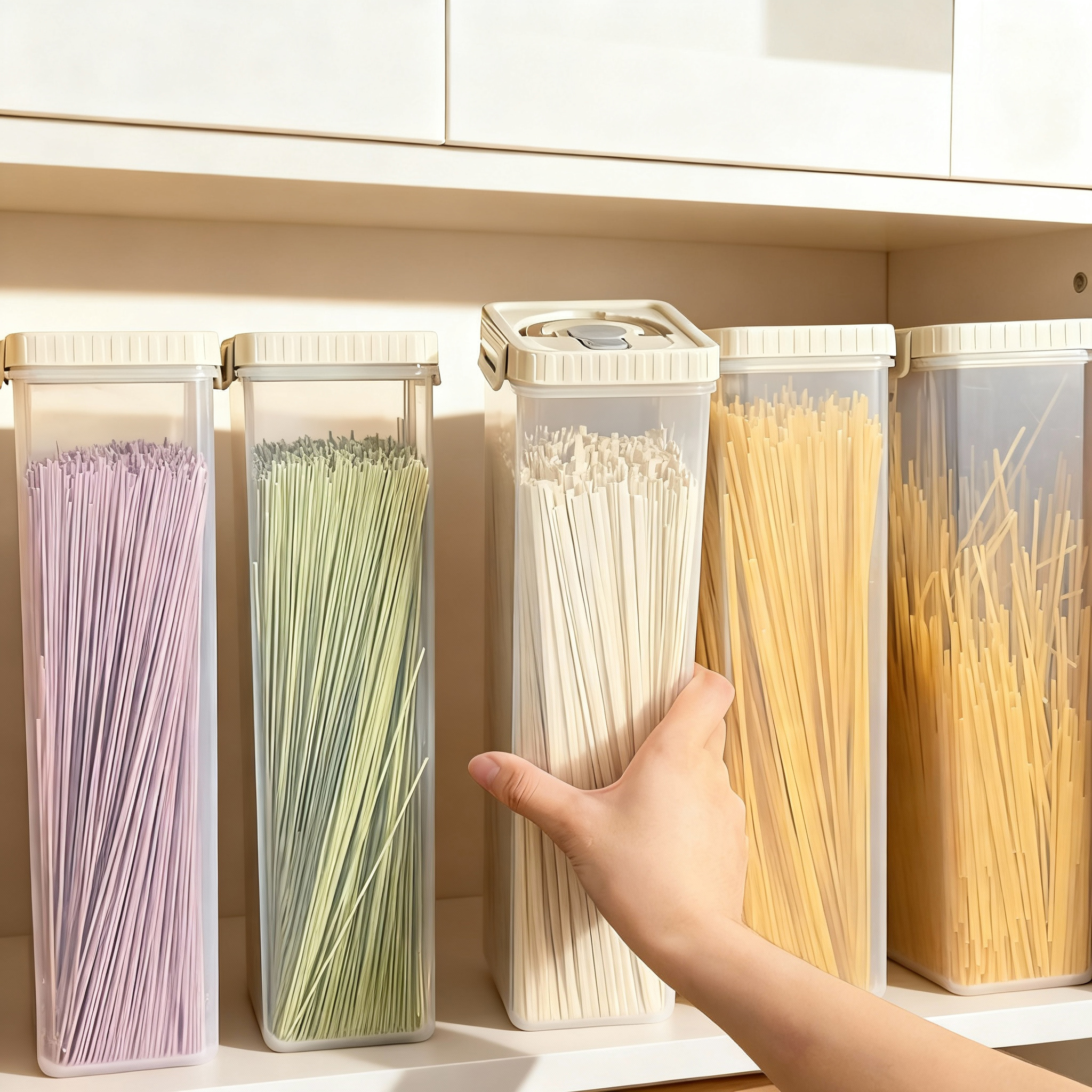 Commercial Kitchen Utensil Organizer - Noodles Sealed Storage Box With Handle