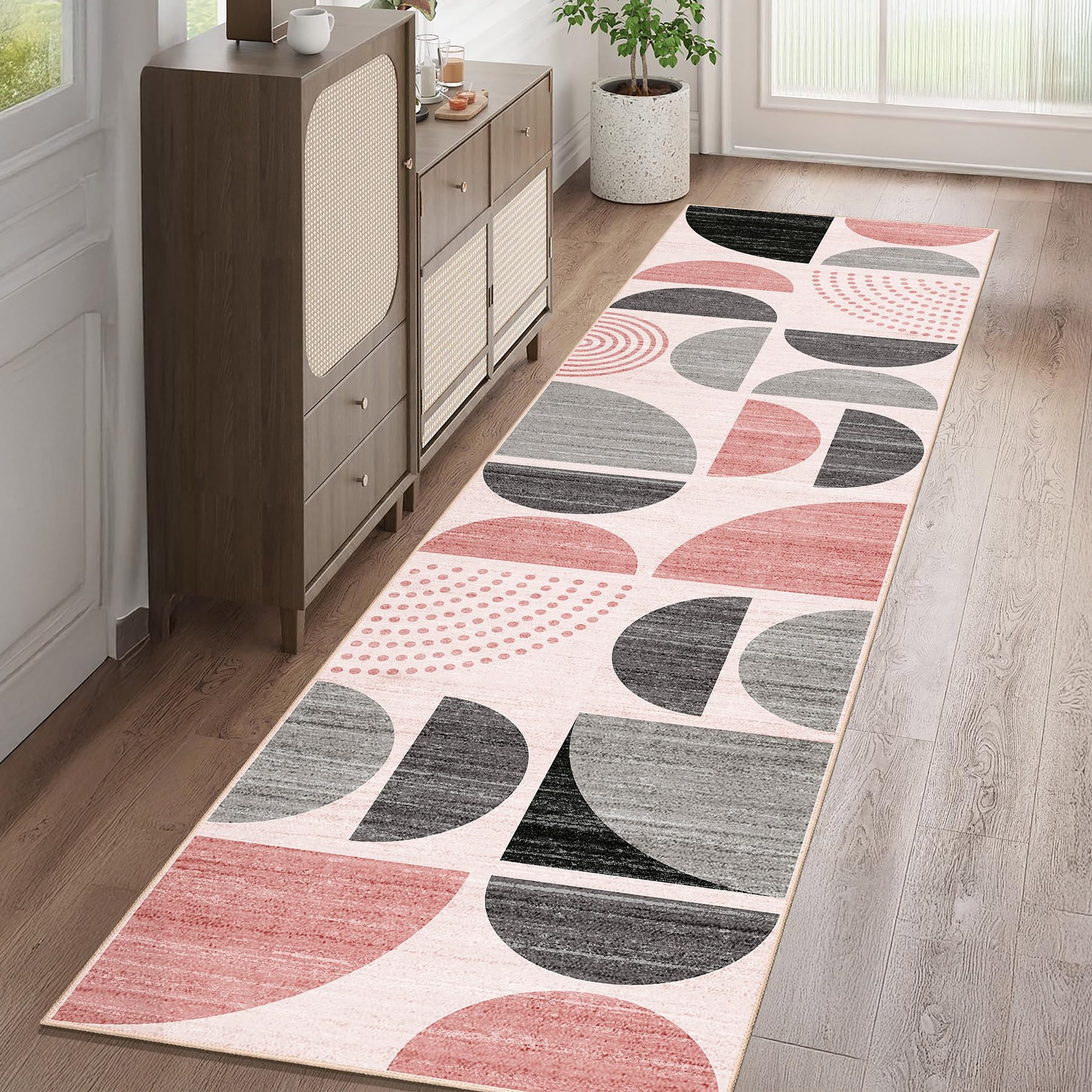 Commercial Kitchen Background - Leopard Print Runner Rug Teal Background