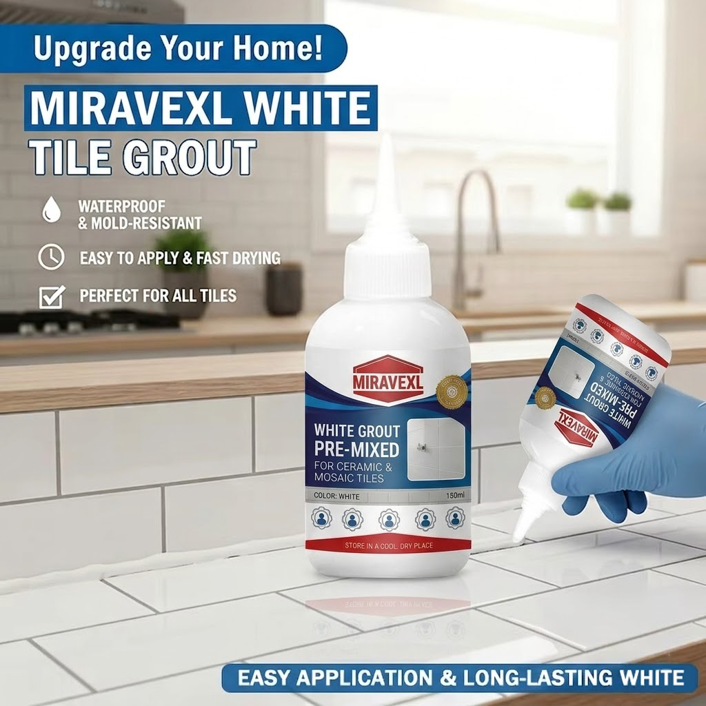 Commercial Kitchen Tiles - Premium White Tile Grout, Anti-Mold Waterproof