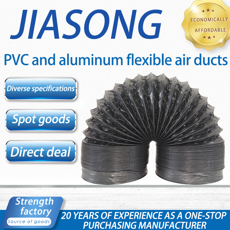 Commercial Kitchen Vent Hood - Black Exhaust Flexible Duct with Venting