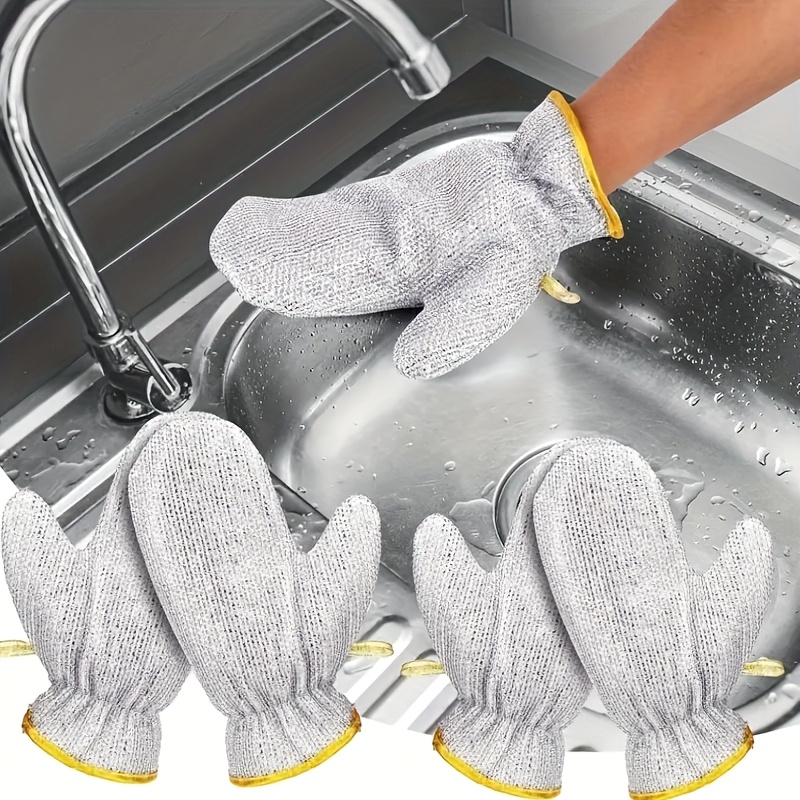 Commercial Kitchen Gloves - 2pcs Multifunctional Wire Cleaning Gloves Non-Scratch