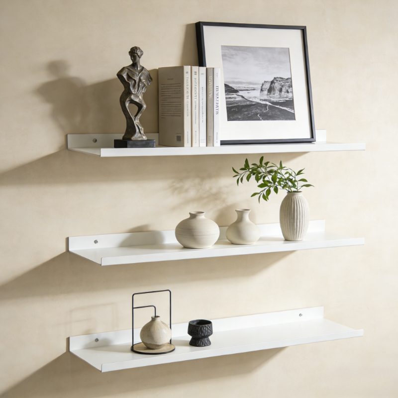 Commercial Kitchen Utensil Organizer - Metal Floating Shelves Wall Mounted Storage