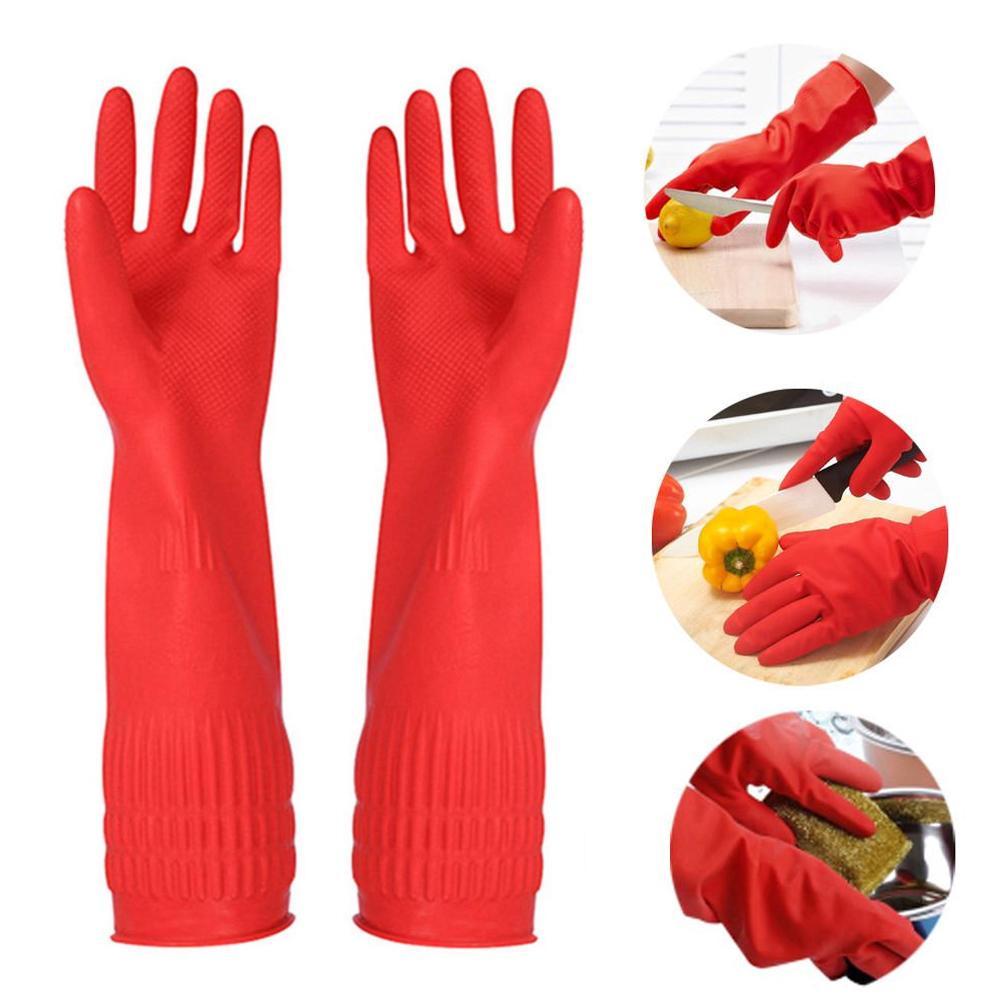 Commercial Kitchen Gloves - Kitchen Red Gloves Washing Dishes Cleaning