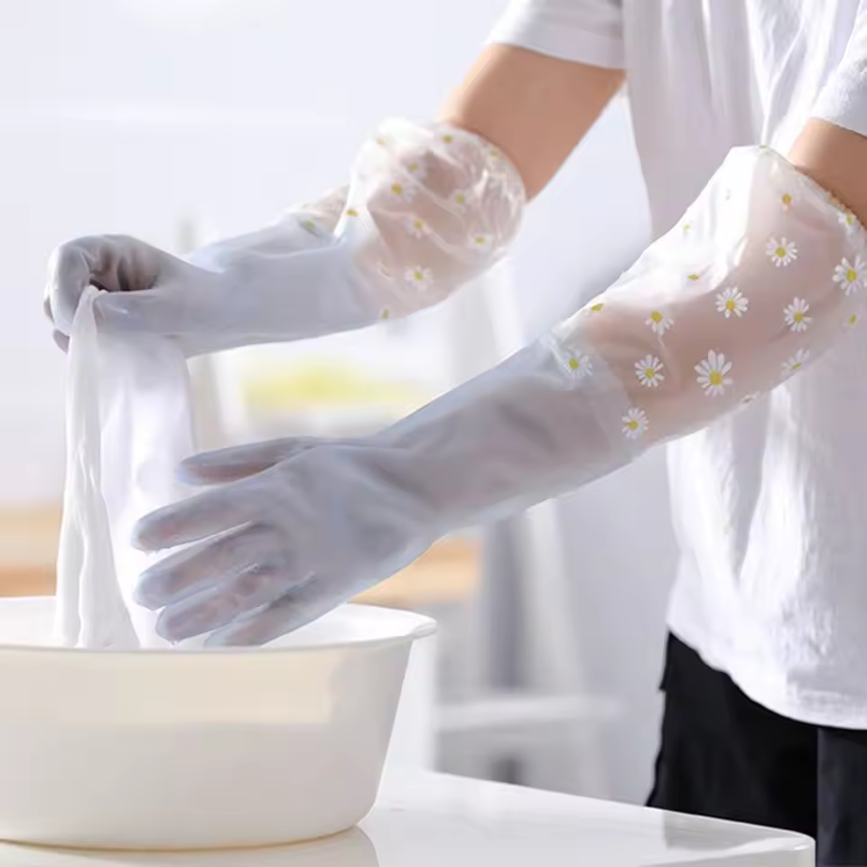 1 Pair Rubber Gloves Long Slee - مراجعة Commercial Kitchen Gloves وسعره