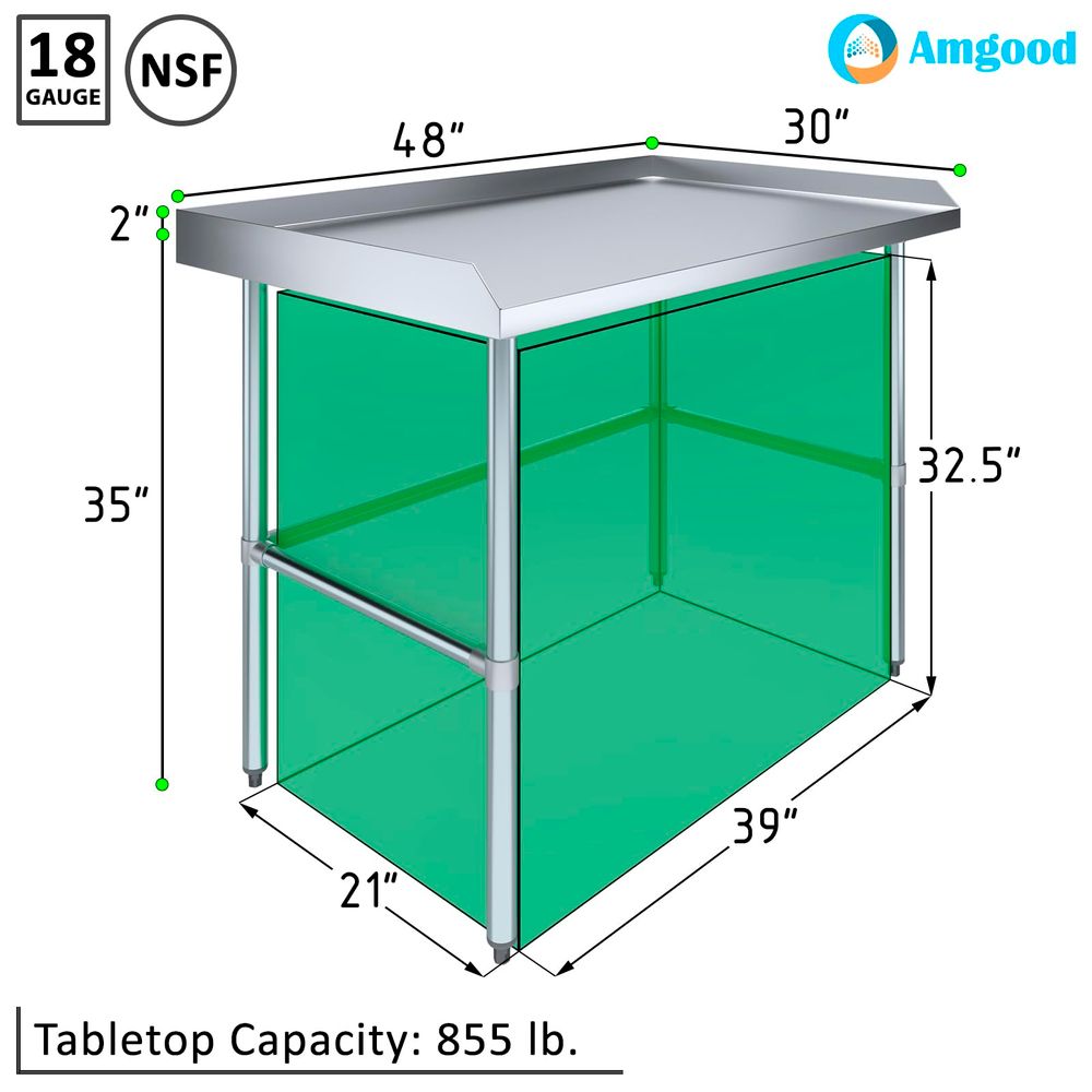 Commercial Work Table Open Bas - مراجعة Commercial Kitchen Backsplash وسعره