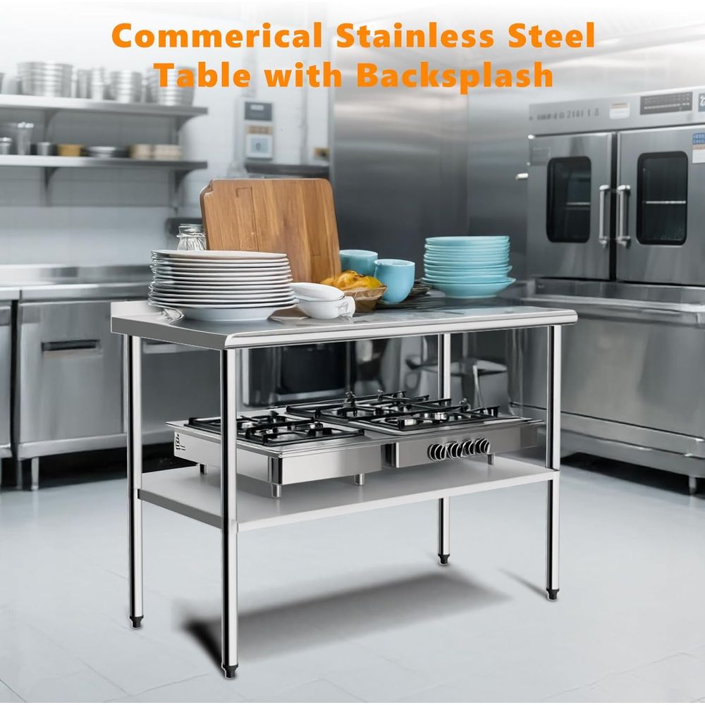 Heavy Duty Stainless Steel Com - مراجعة Commercial Kitchen Backsplash وسعره