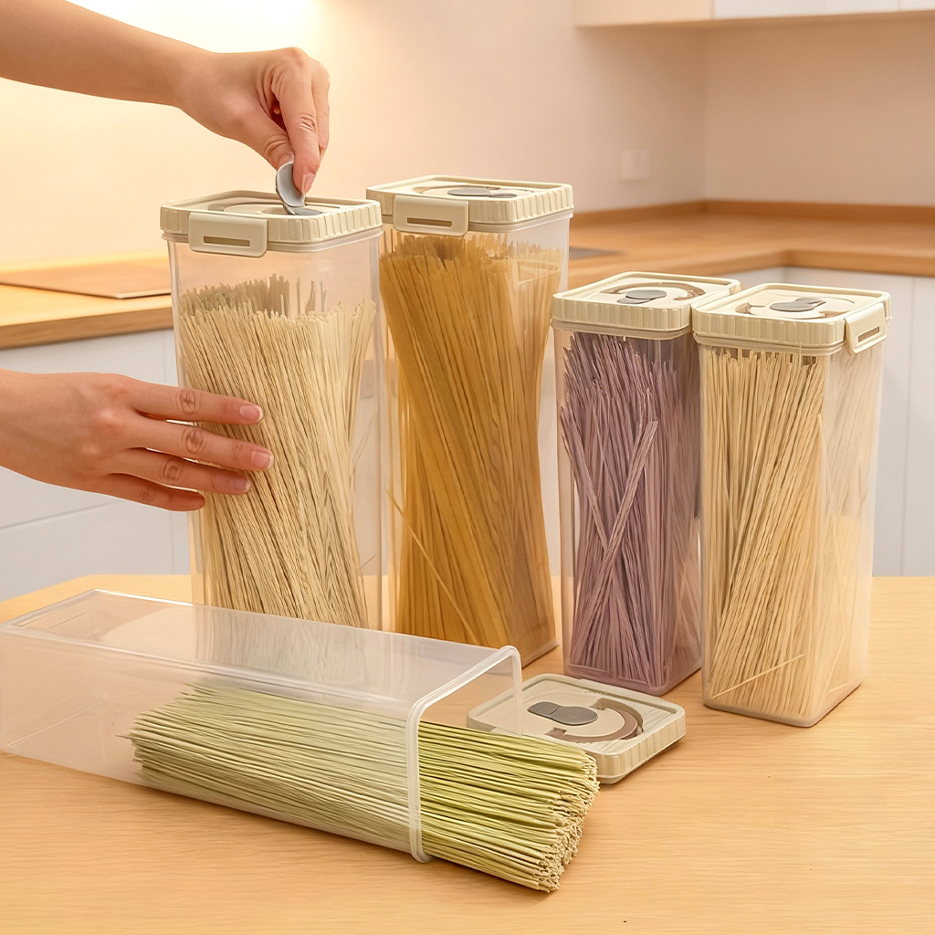 Noodles Sealed Storage Box Wit - مراجعة Commercial Kitchen Utensil Organizer وسعره