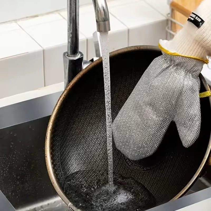 1/2PCS Silver Gloves Housework - مراجعة Commercial Kitchen Gloves وسعره