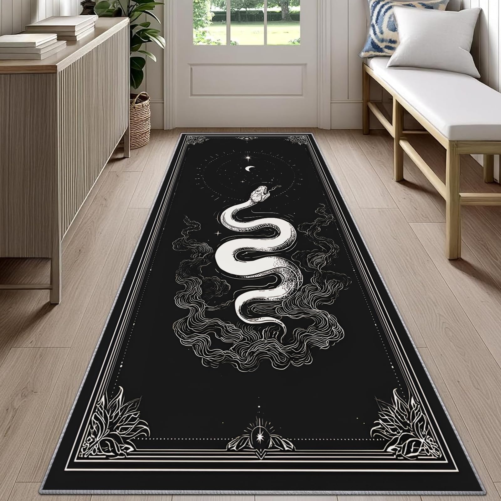 Gothic Snake Runner Rug Black  - مراجعة Commercial Kitchen Background وسعره