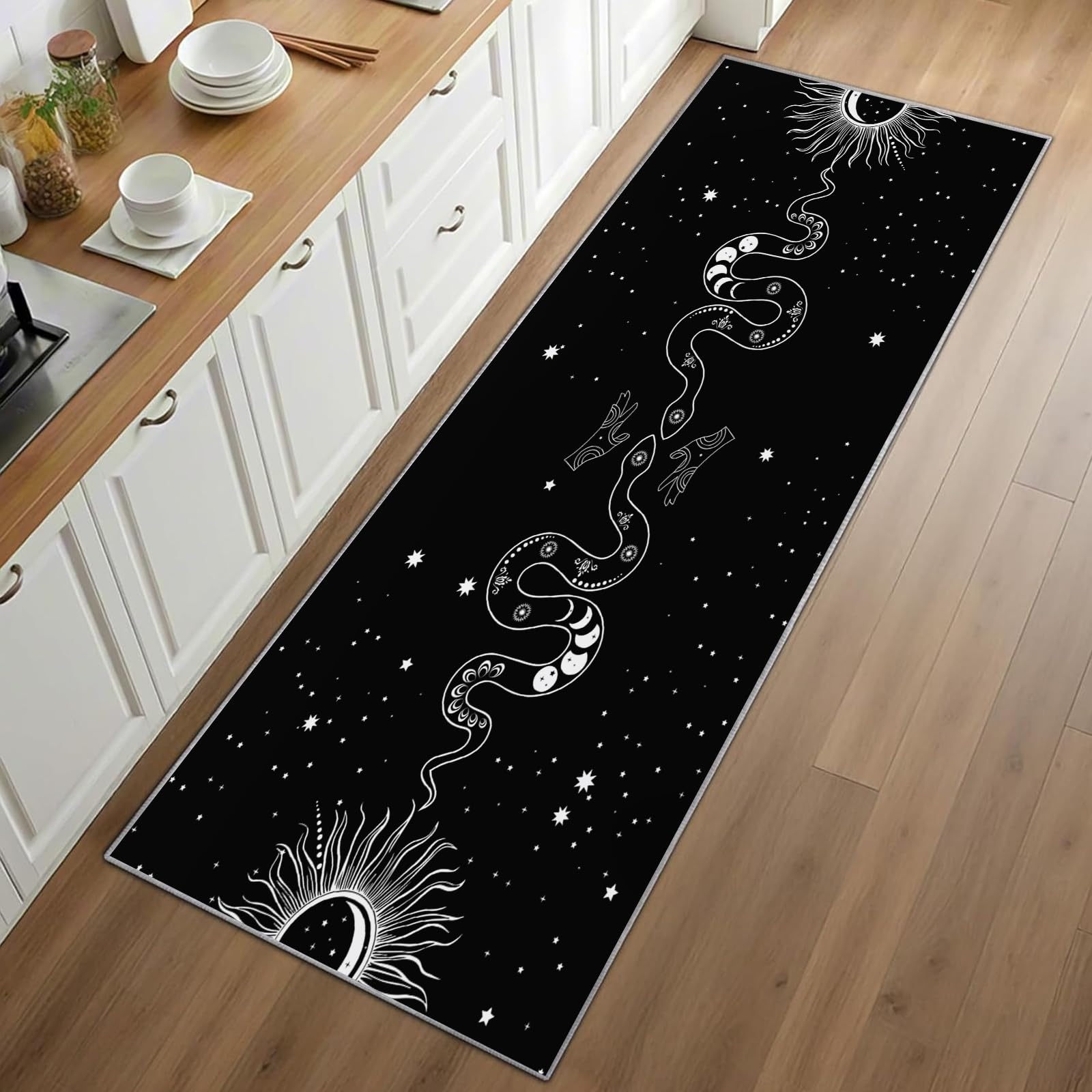 Gothic Snake Runner Rug Black  - مراجعة Commercial Kitchen Background وسعره