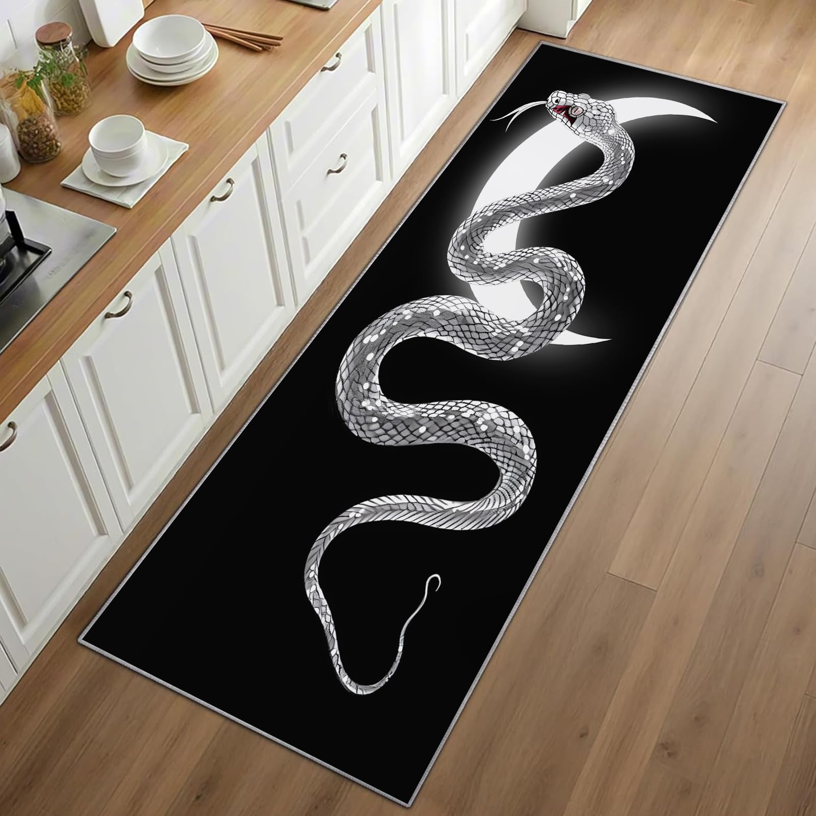 Gothic Snake Runner Rug Black  - مراجعة Commercial Kitchen Background وسعره