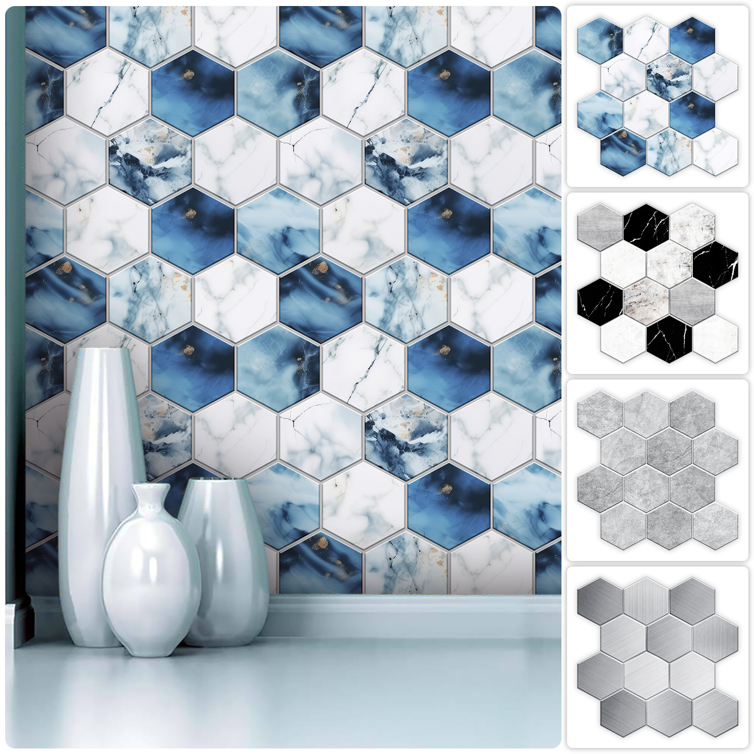 5 Styles Flat Hexagon Marble E - مراجعة Commercial Kitchen Tiles وسعره