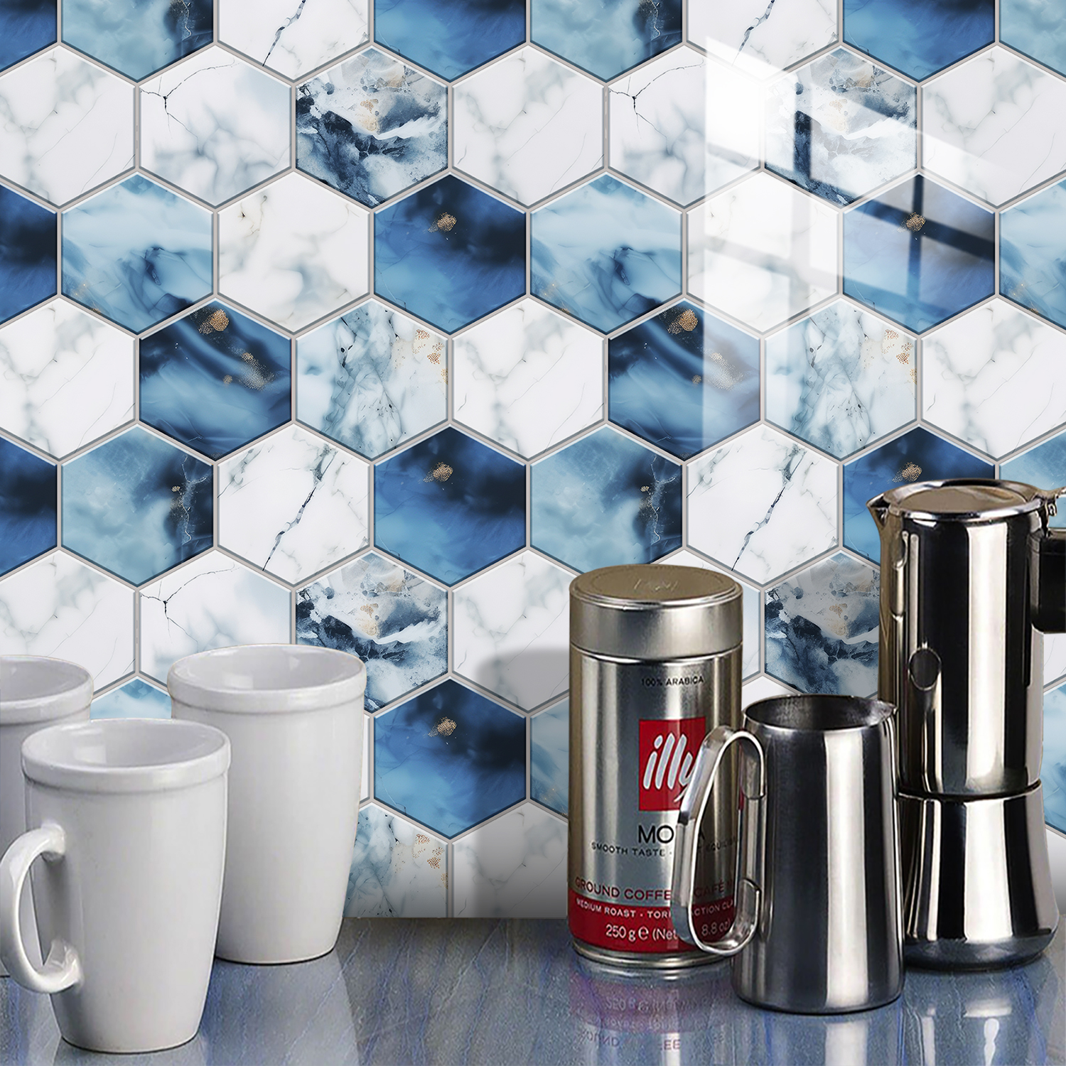 5 Styles Flat Hexagon Marble E - مراجعة Commercial Kitchen Tiles وسعره