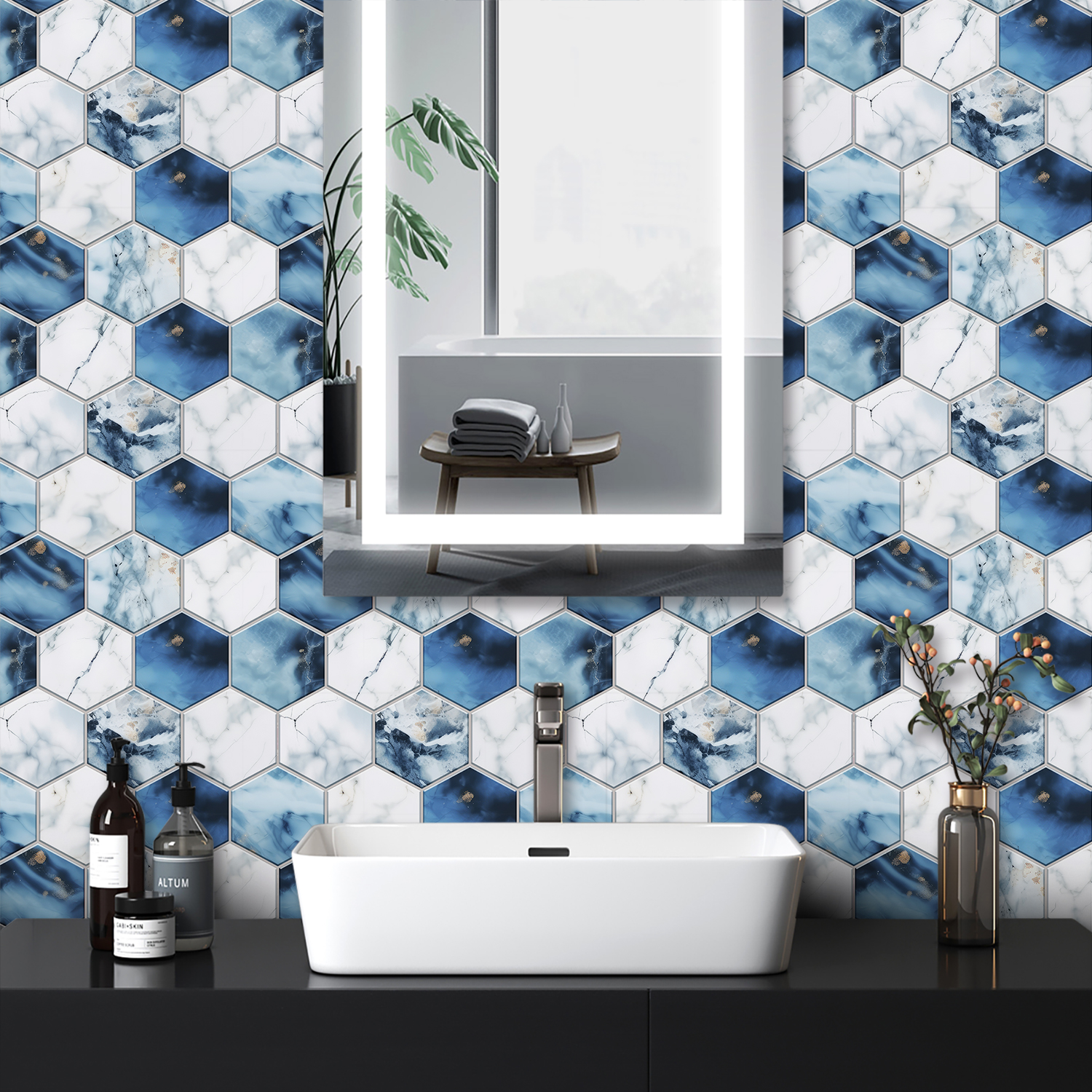 5 Styles Flat Hexagon Marble E - مراجعة Commercial Kitchen Tiles وسعره