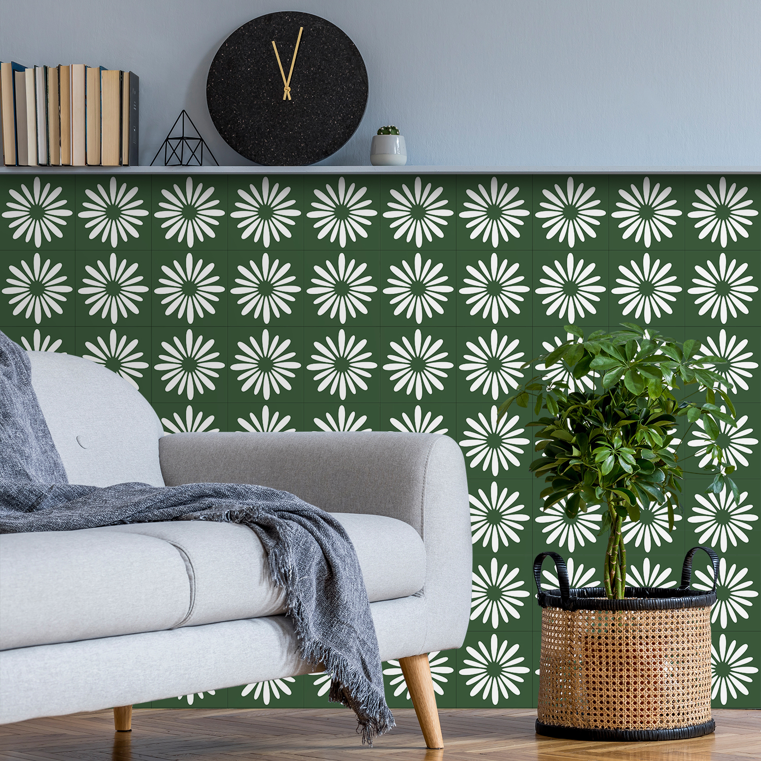 10pcs Green Daisy Matte Surfac - مراجعة Commercial Kitchen Tiles وسعره
