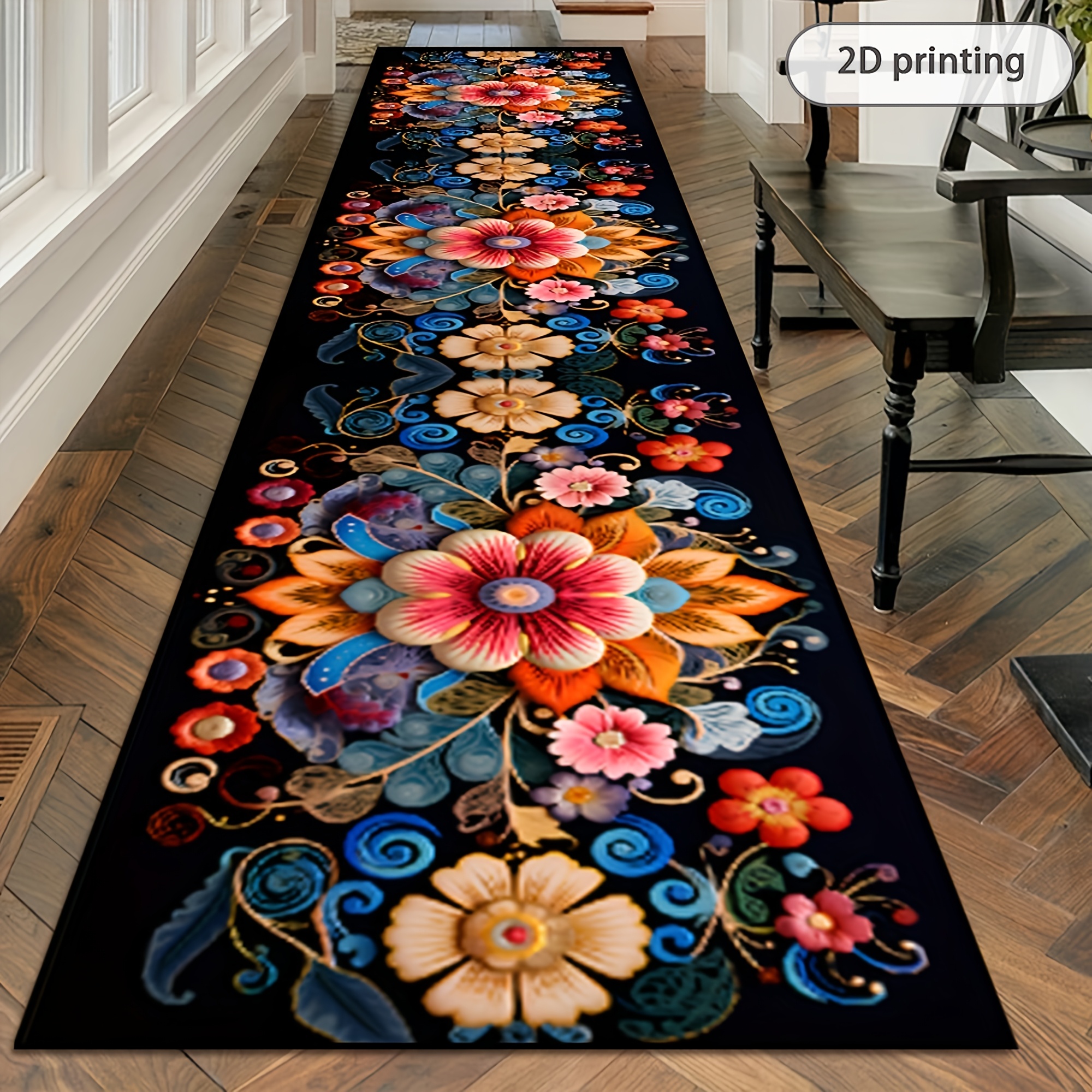 2D Printing Retro Floral Patte - مراجعة Commercial Kitchen Background وسعره