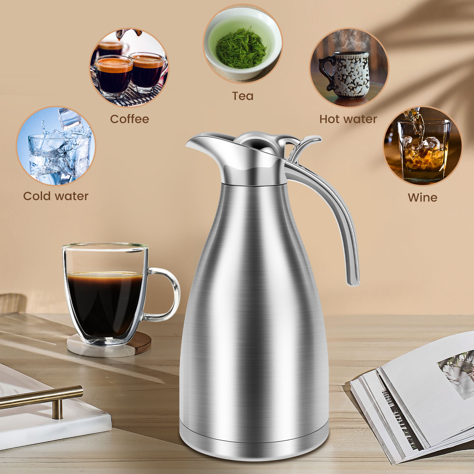 Kitchen Thermal Kettle 2000ml  - مراجعة Commercial Kitchen Kettle وسعره