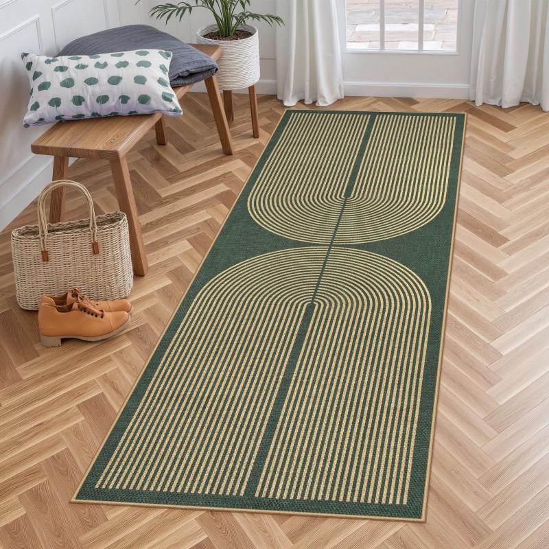 Art Deco Runner Rug Green Back - مراجعة Commercial Kitchen Background وسعره