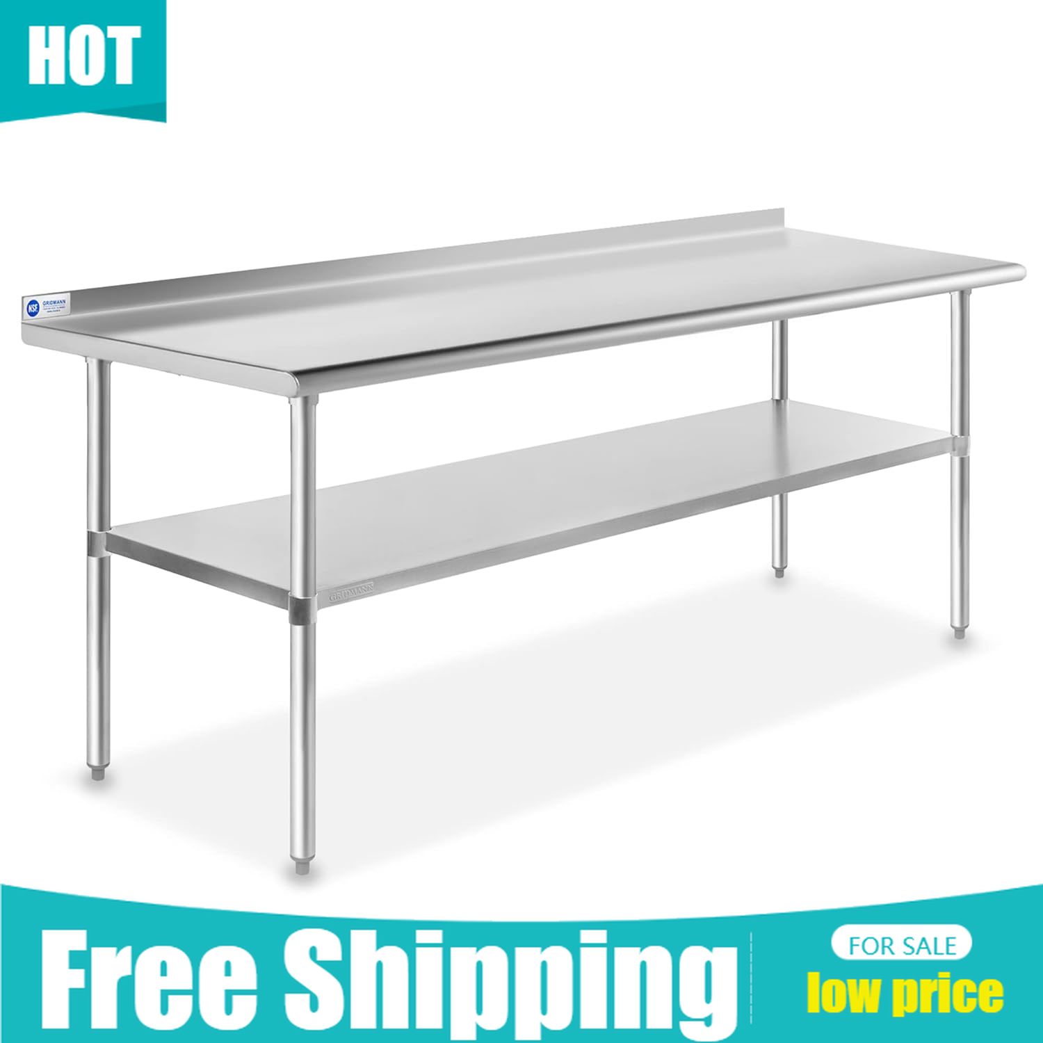 Stainless Steel Kitchen Prep T - مراجعة Commercial Kitchen Backsplash وسعره