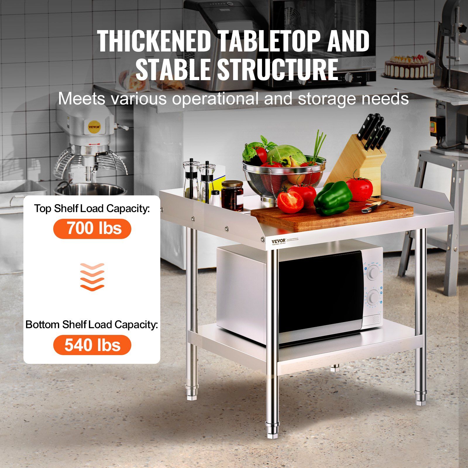 Durable Stainless Steel Work T - مراجعة Commercial Kitchen Backsplash وسعره