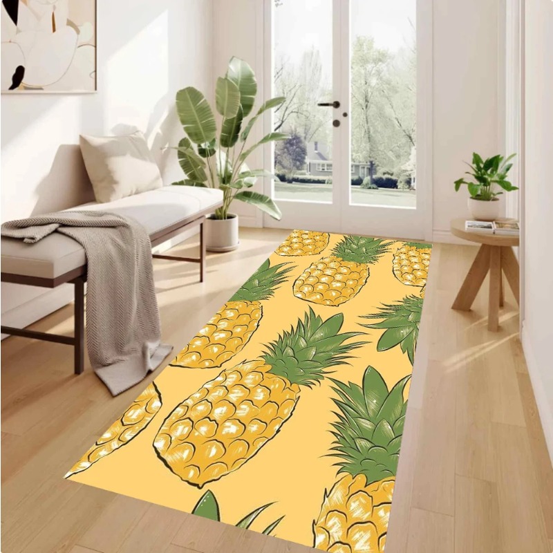 Cartoon Pineapple Yellow Backg - مراجعة Commercial Kitchen Background وسعره