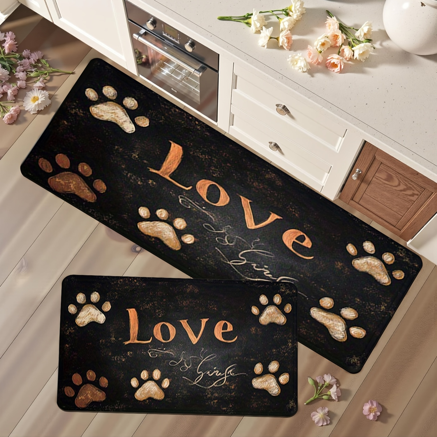Cat Dog Paw Print Pattern Kitc - مراجعة Commercial Kitchen Background وسعره