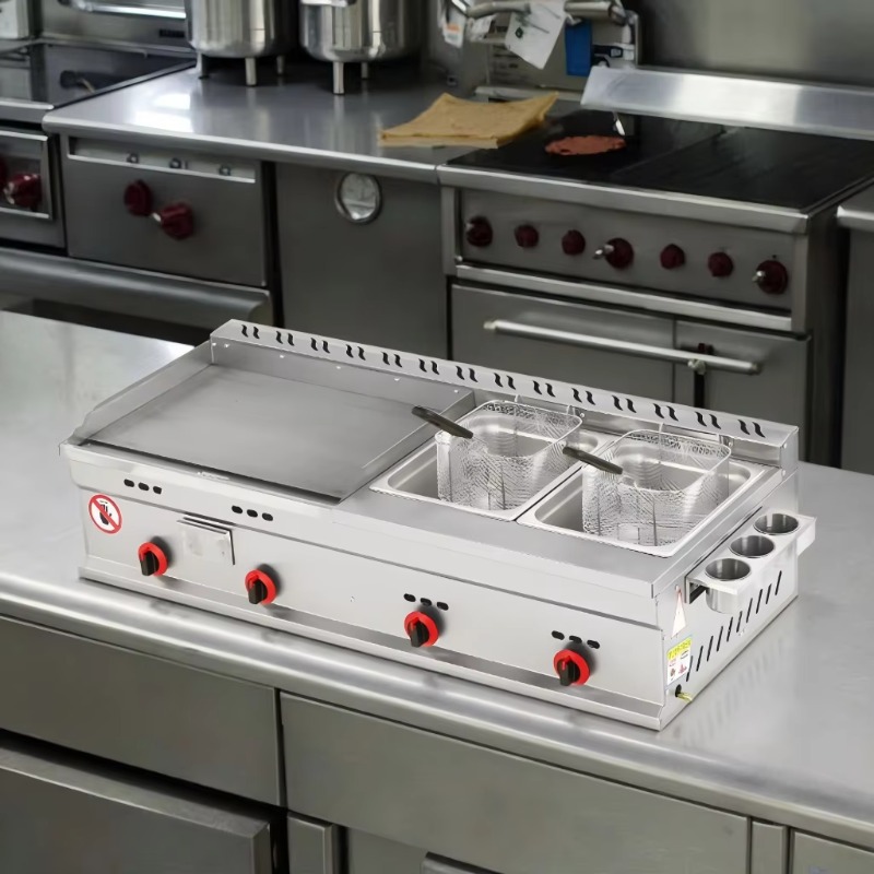 Commercial Gas Grill + Double  - مراجعة Deep Fryer Commercial وسعره