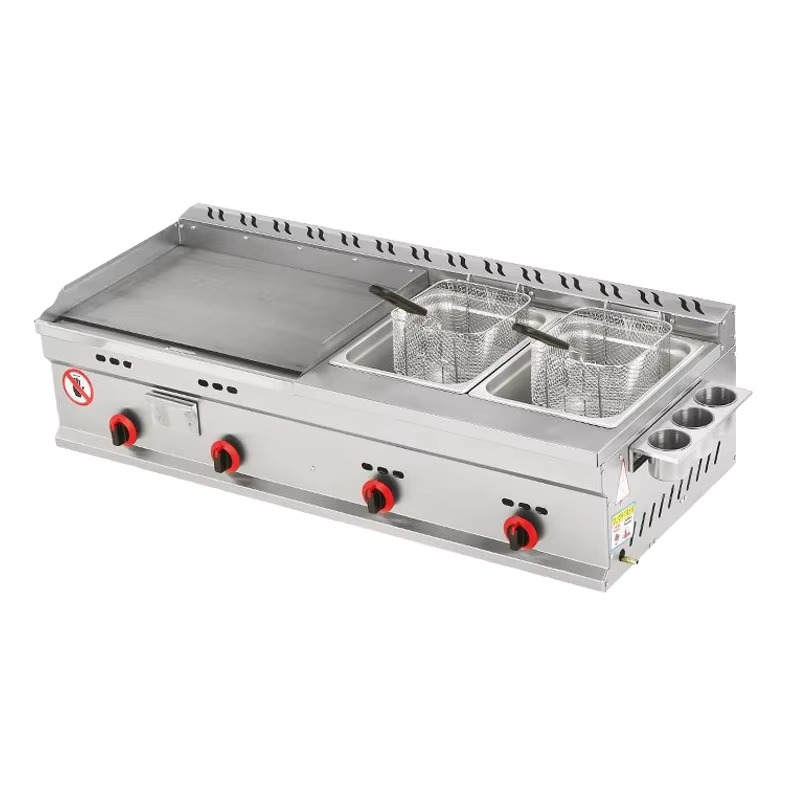 Commercial Gas Grill + Double  - مراجعة Deep Fryer Commercial وسعره