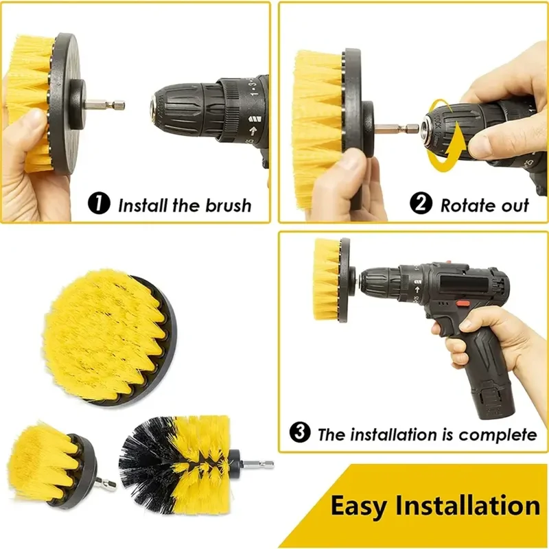 3 pcs/set drill brush set powe - مراجعة Commercial Kitchen Tiles وسعره