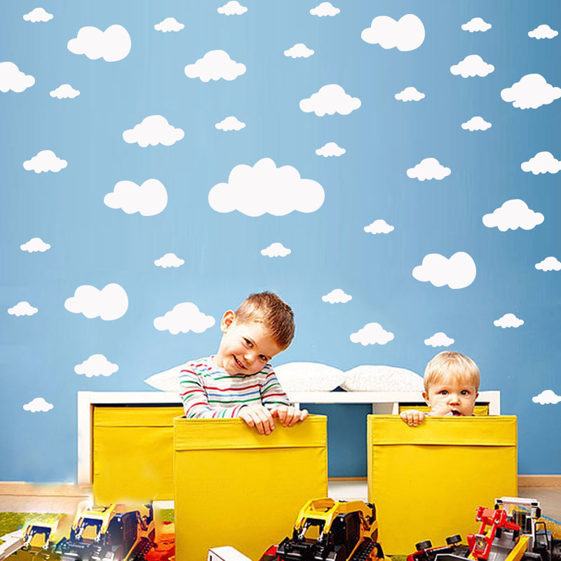 68 Pcs DIY Clouds Wall Sticker - مراجعة Commercial Kitchen Tiles وسعره