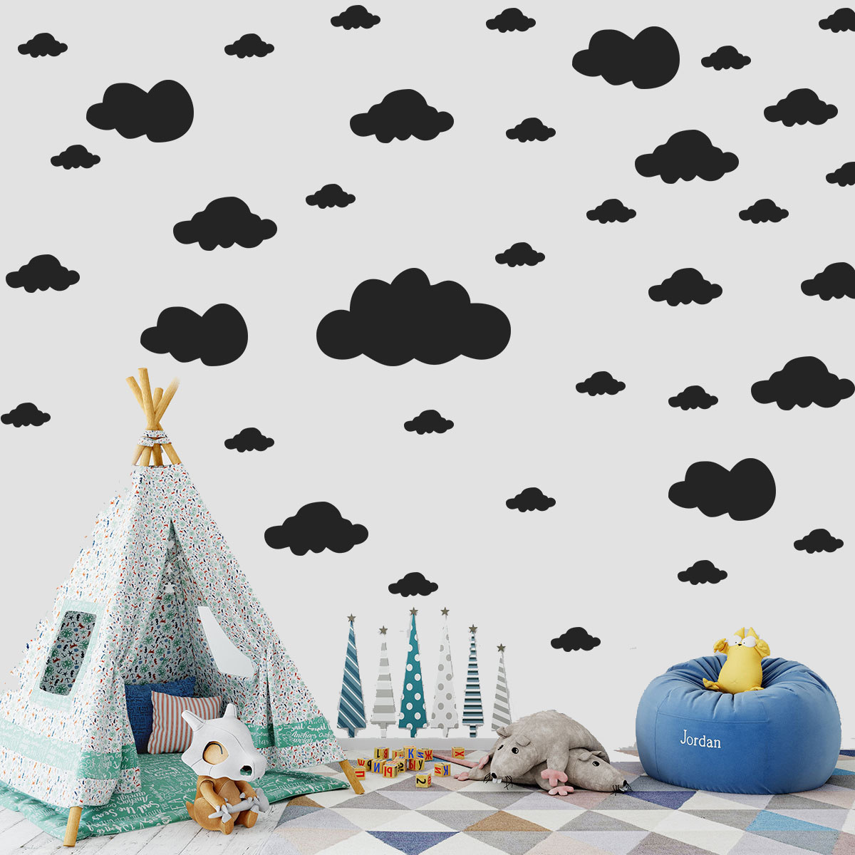 68 Pcs DIY Clouds Wall Sticker - مراجعة Commercial Kitchen Tiles وسعره