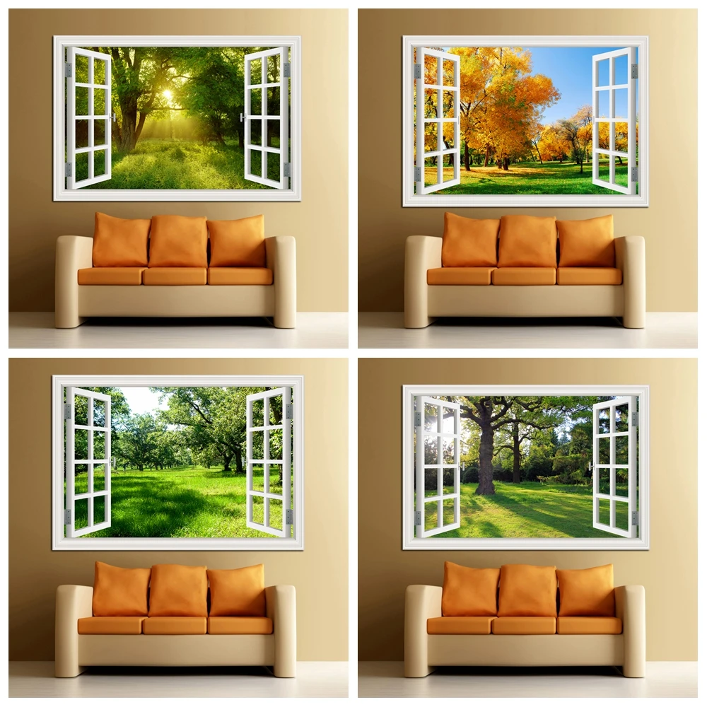 Forest 3D Window Landscape Wal - مراجعة Commercial Kitchen Tiles وسعره