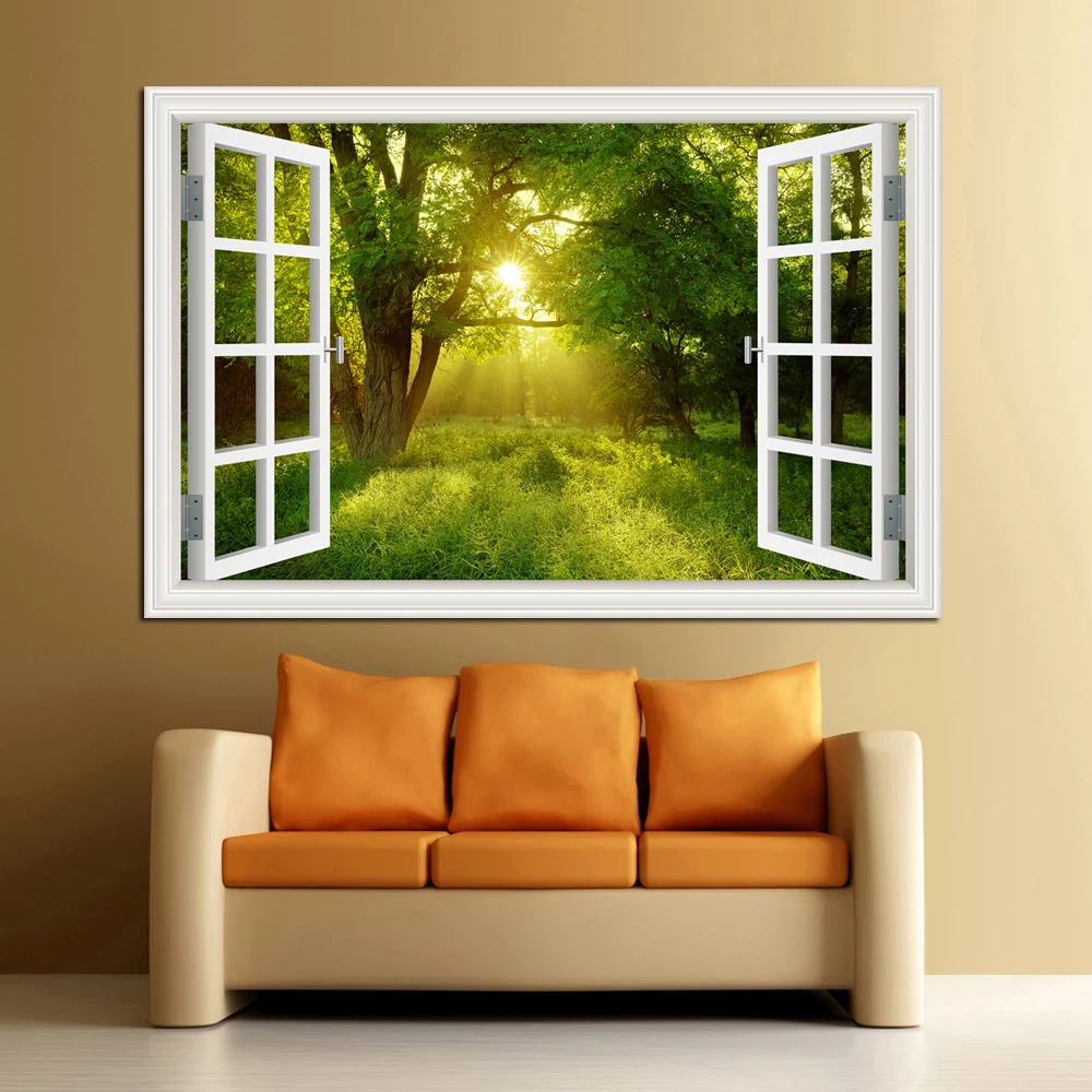 Forest 3D Window Landscape Wal - مراجعة Commercial Kitchen Tiles وسعره