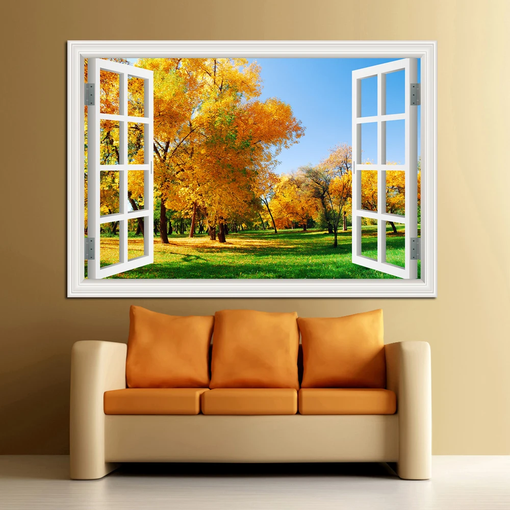 Forest 3D Window Landscape Wal - مراجعة Commercial Kitchen Tiles وسعره
