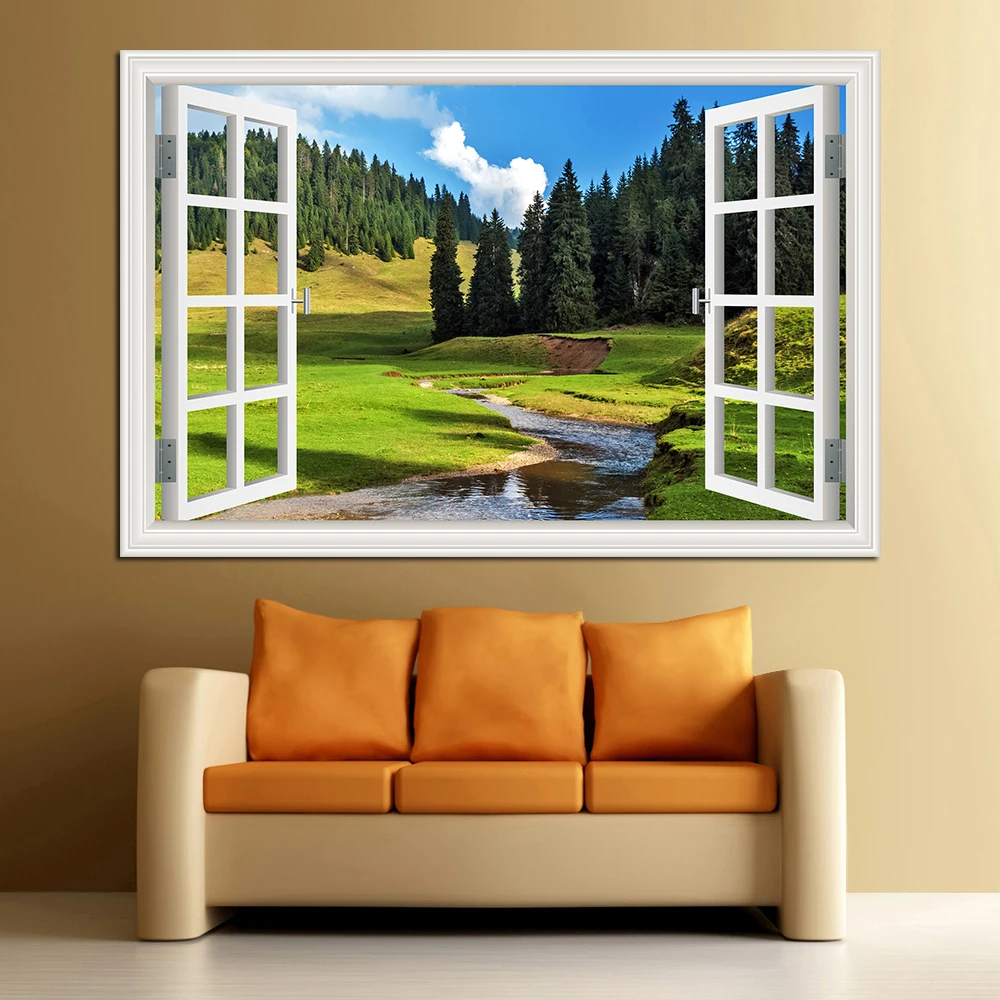 Forest 3D Window Landscape Wal - مراجعة Commercial Kitchen Tiles وسعره