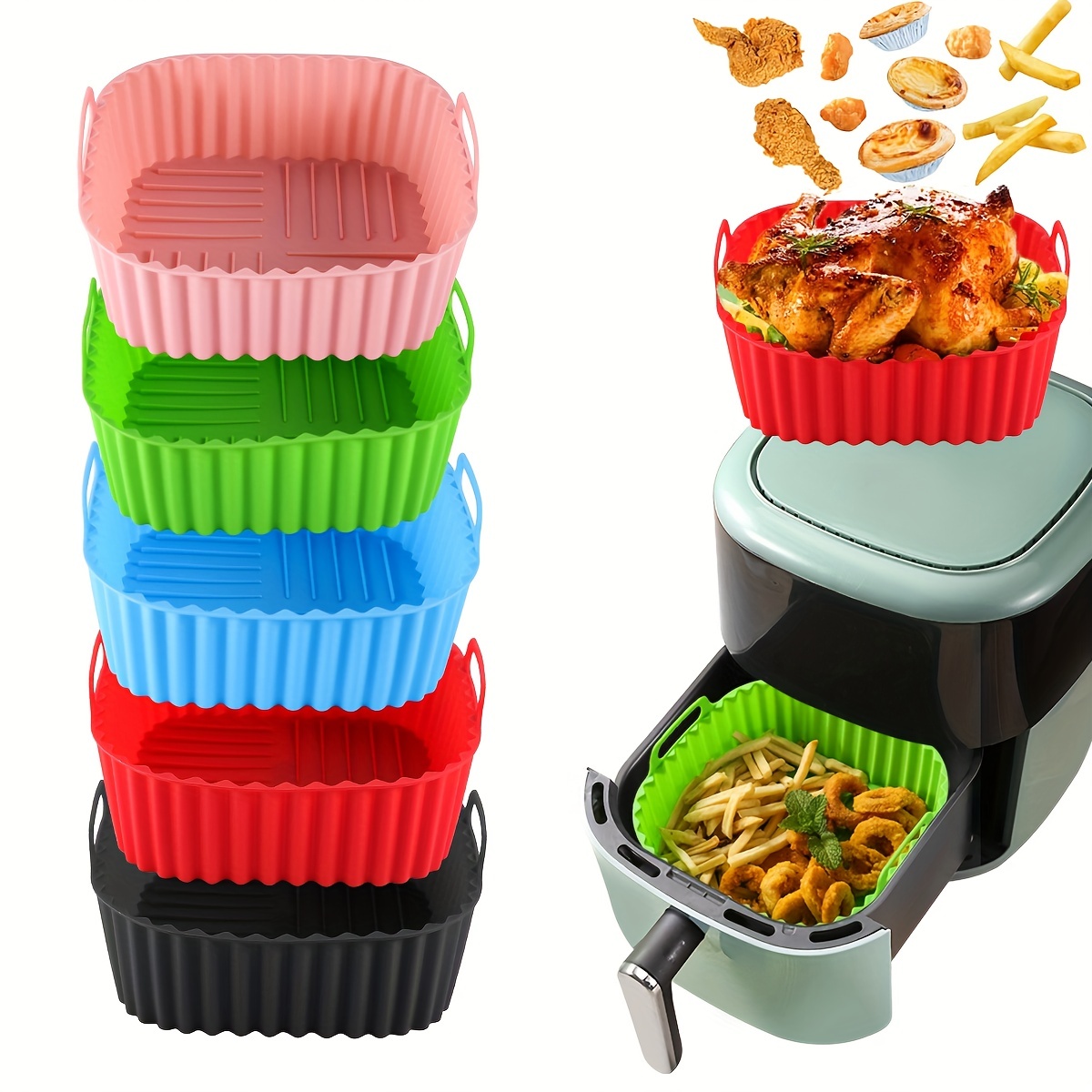 1 square silicone air fryer li - مراجعة Deep Fryer Commercial وسعره