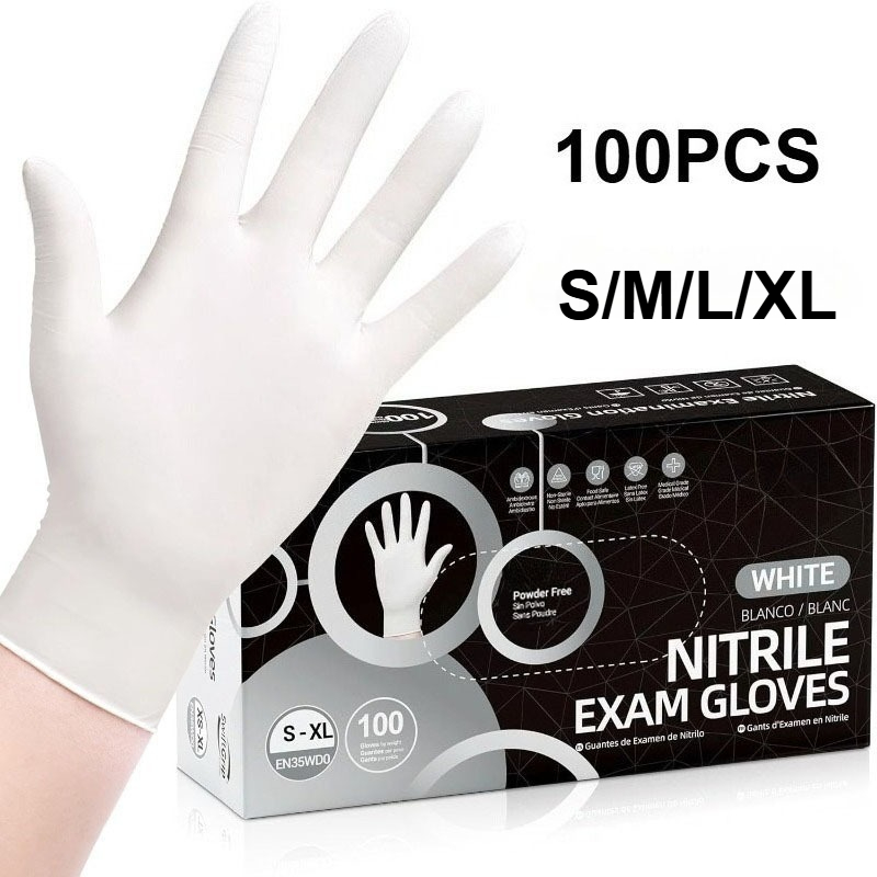 10-100PCS White Disposable Nit - مراجعة Commercial Kitchen Gloves وسعره
