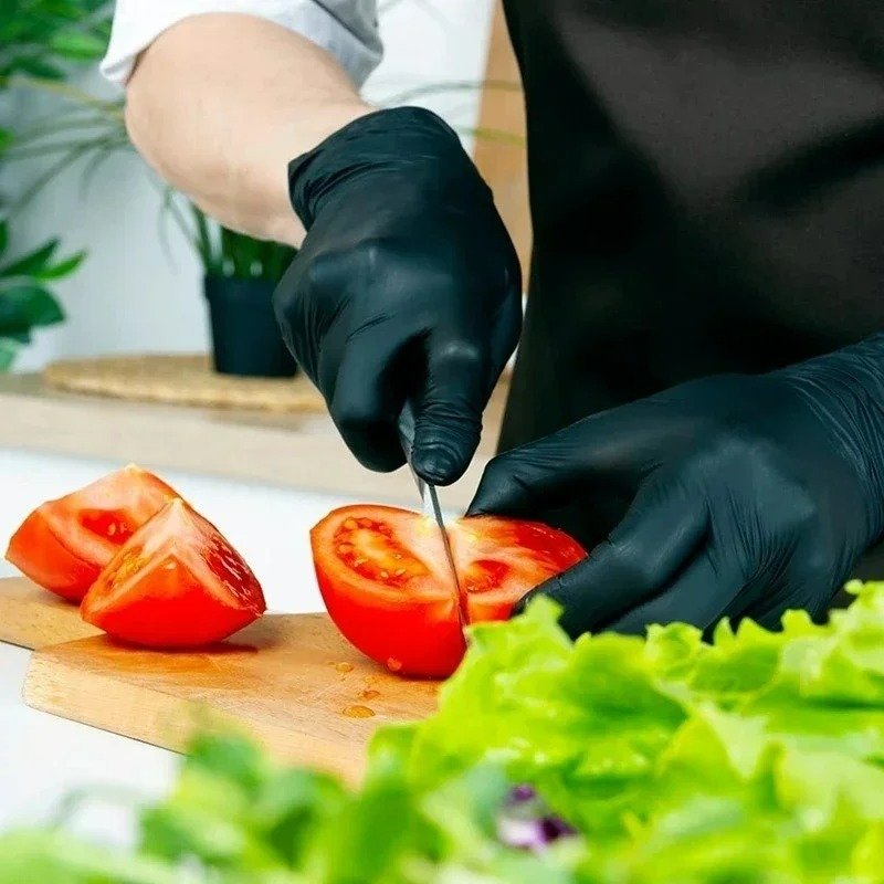 Black Nitrile Gloves Disposabl - مراجعة Commercial Kitchen Gloves وسعره