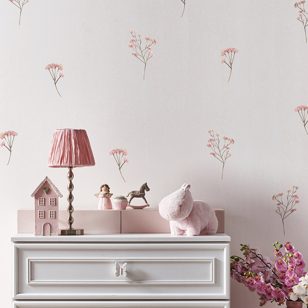 Pink  Watercolor Flower Wall S - مراجعة Commercial Kitchen Tiles وسعره