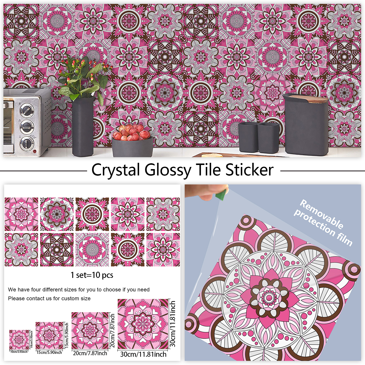 Pink Mandala Vintage Decor Til - مراجعة Commercial Kitchen Tiles وسعره