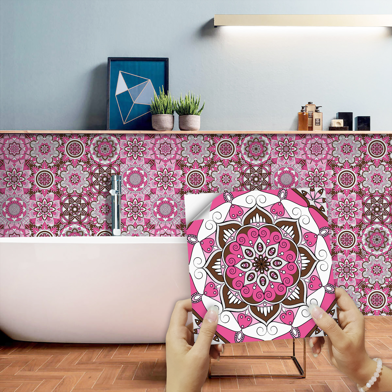 Pink Mandala Vintage Decor Til - مراجعة Commercial Kitchen Tiles وسعره