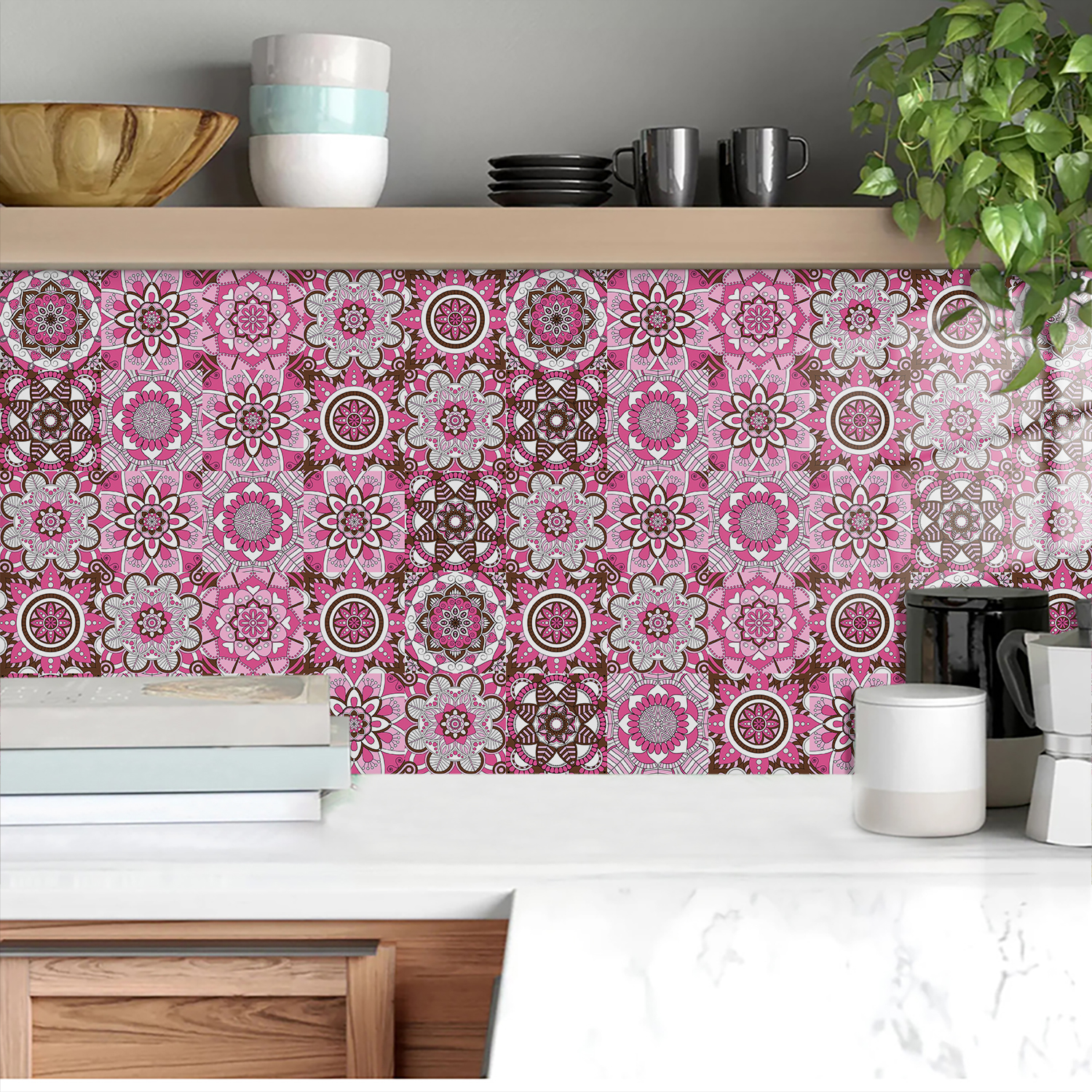 Pink Mandala Vintage Decor Til - مراجعة Commercial Kitchen Tiles وسعره
