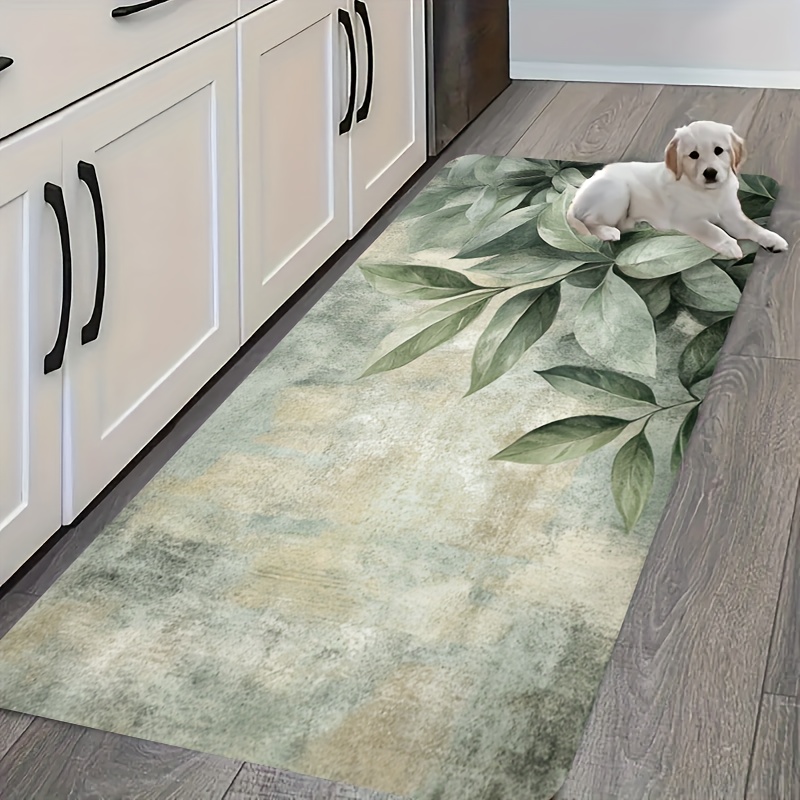 Green Leaf Plant Pattern Kitch - مراجعة Commercial Kitchen Background وسعره