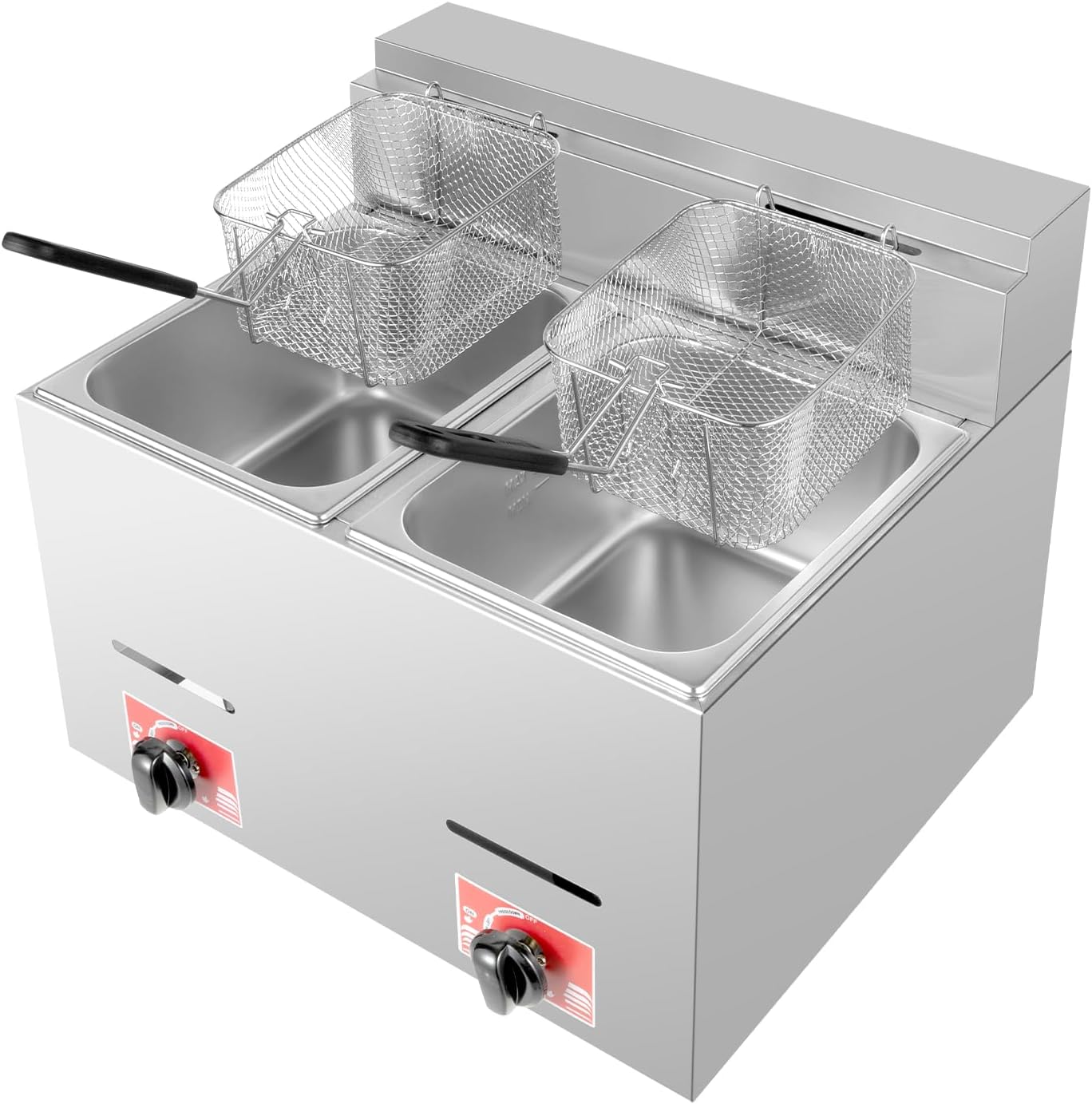 Stainless Steel Deep Double Cy - مراجعة Deep Fryer Commercial وسعره