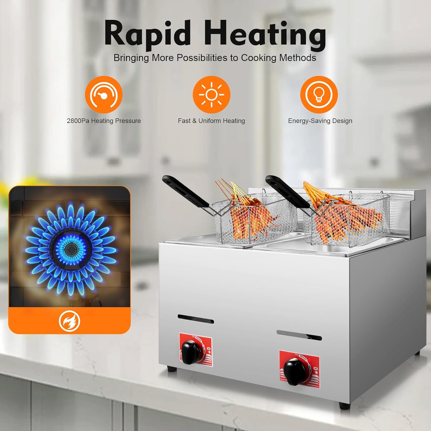 Stainless Steel Deep Double Cy - مراجعة Deep Fryer Commercial وسعره