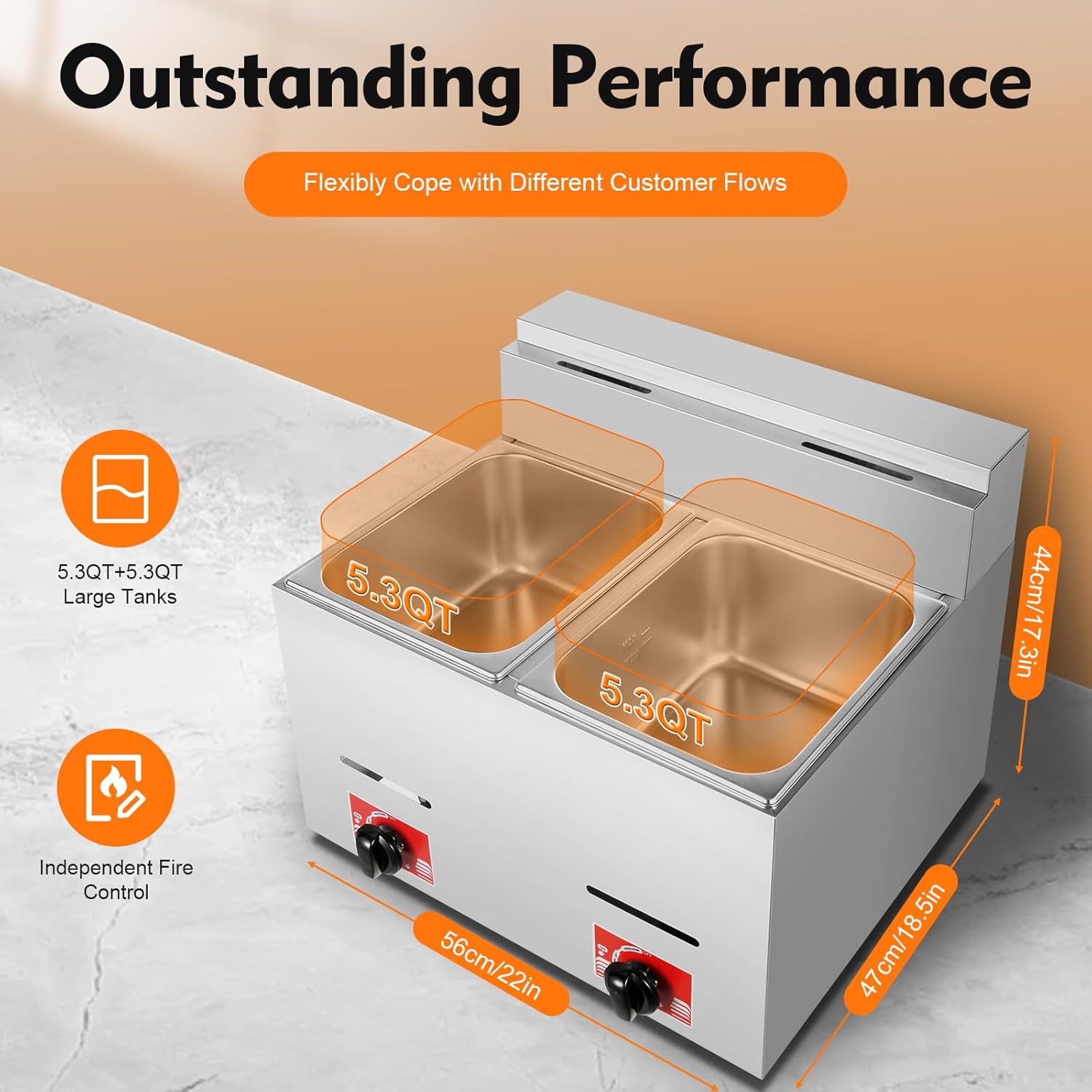 Stainless Steel Deep Double Cy - مراجعة Deep Fryer Commercial وسعره