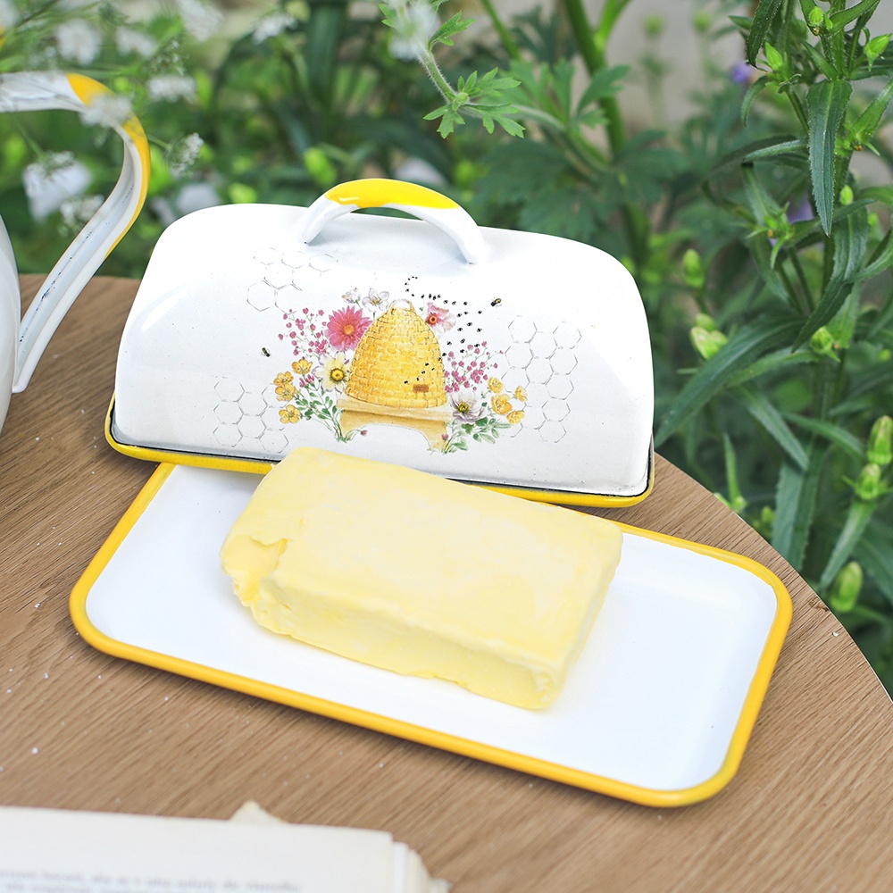 Menschy Enamel Butter Dish Che - مراجعة Commercial Kitchen Utensil Organizer وسعره