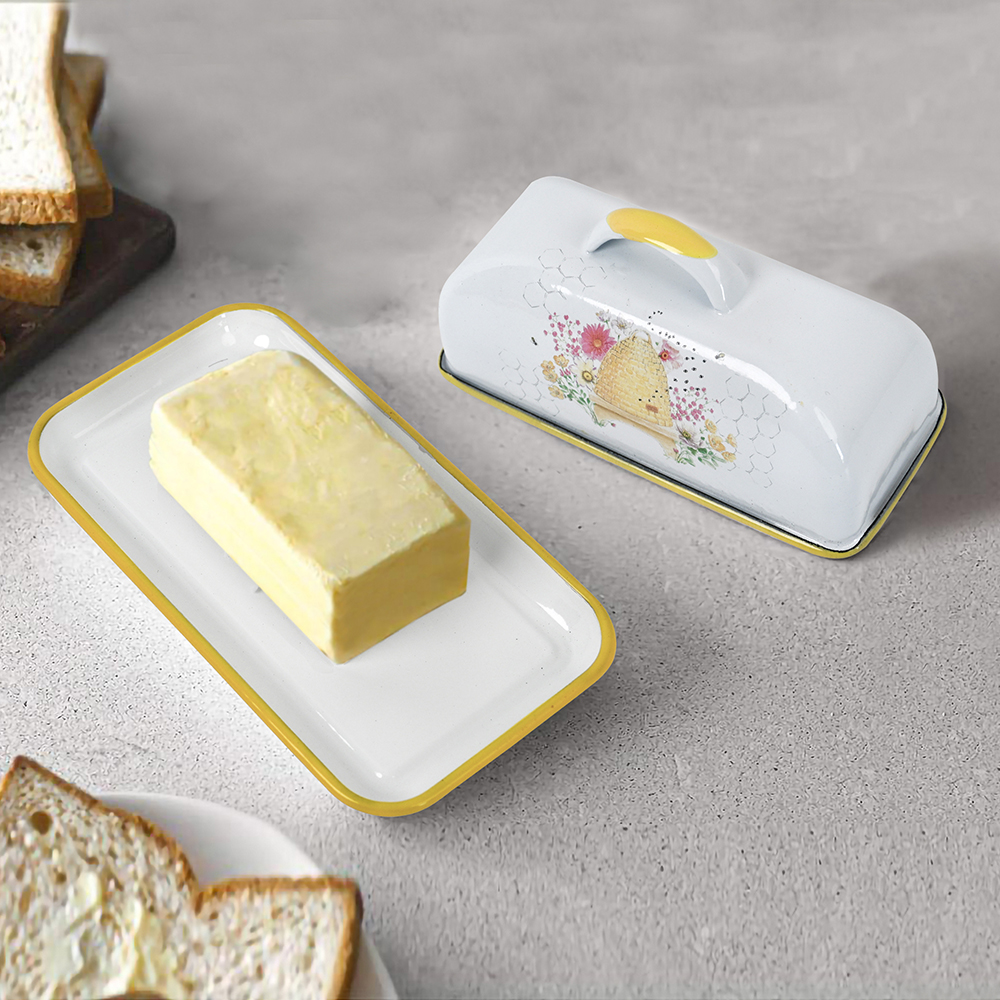 Menschy Enamel Butter Dish Che - مراجعة Commercial Kitchen Utensil Organizer وسعره