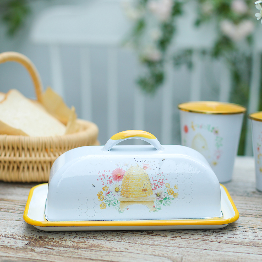 Menschy Enamel Butter Dish Che - مراجعة Commercial Kitchen Utensil Organizer وسعره