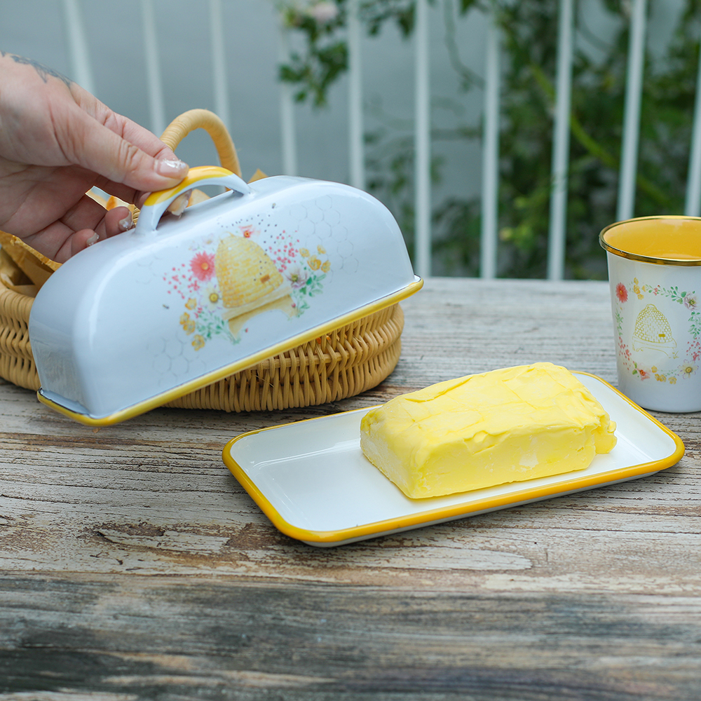 Menschy Enamel Butter Dish Che - مراجعة Commercial Kitchen Utensil Organizer وسعره